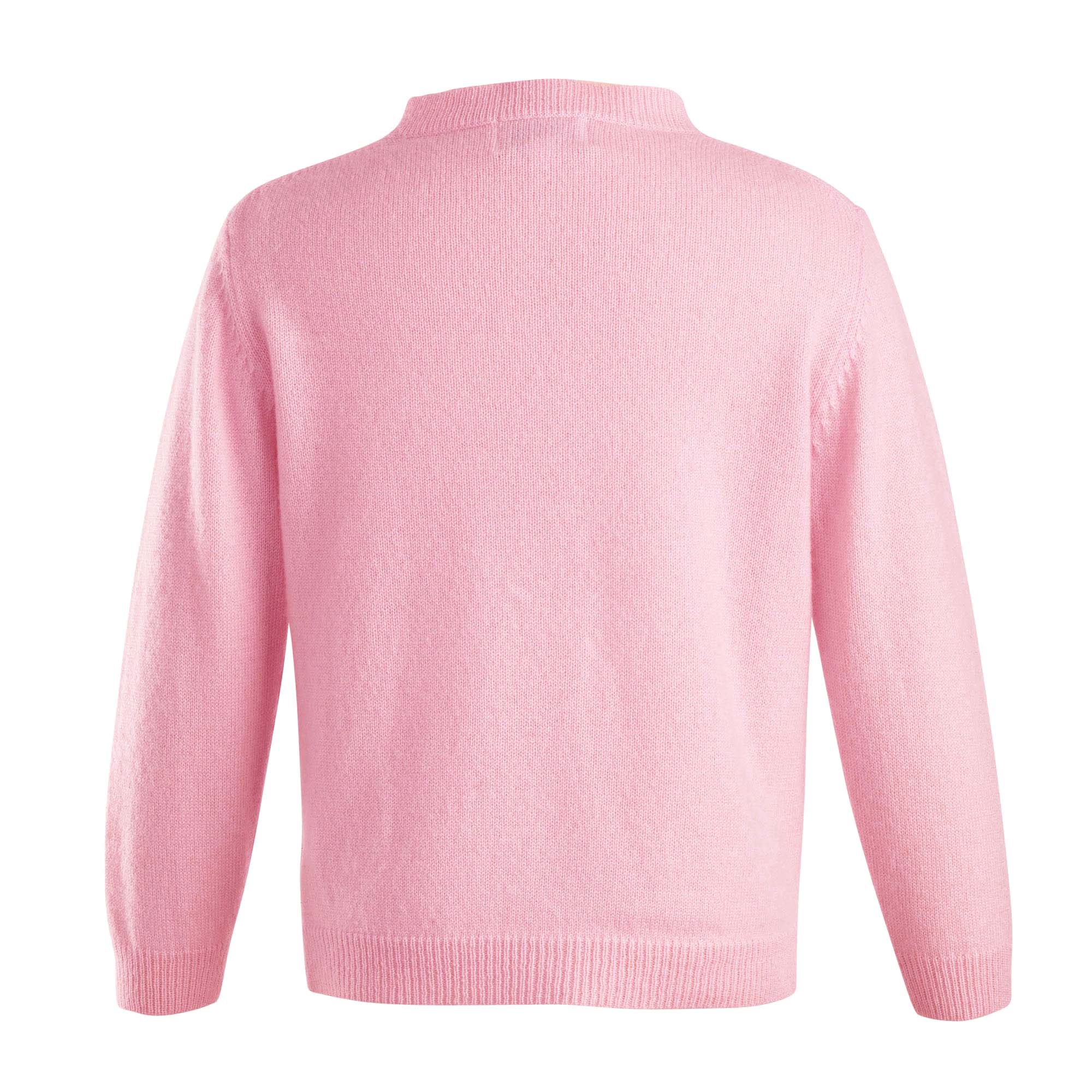 Girls Pink Cashmere Cardigan - Image 3
