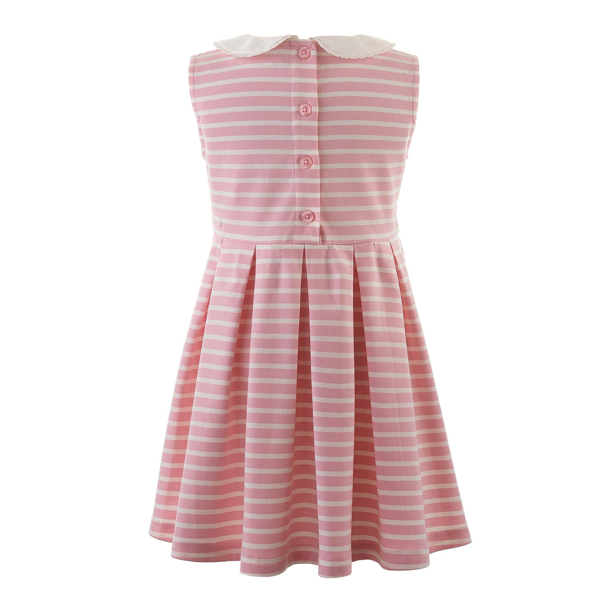 Pink Breton Stripe Jersey Dress - Image 3